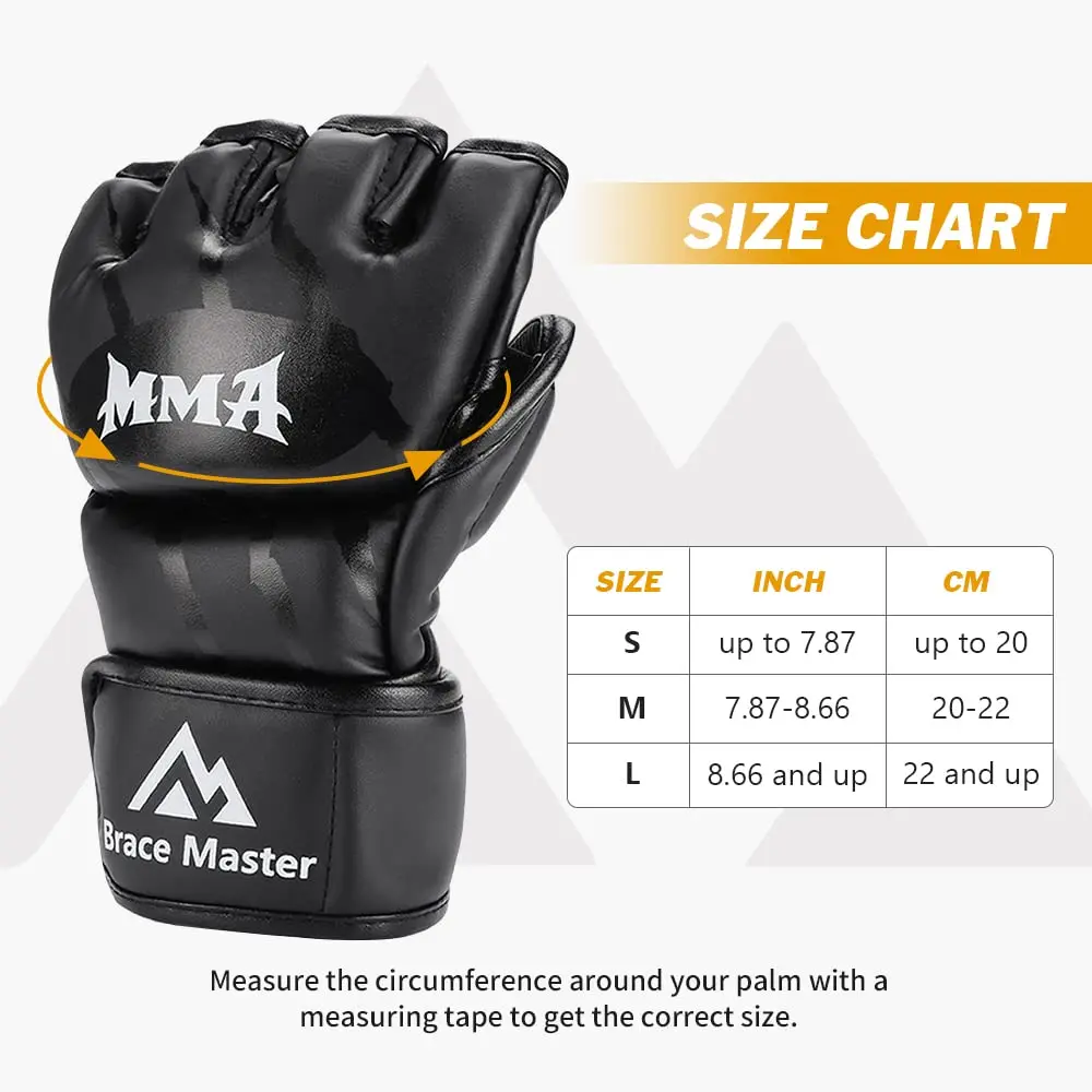 Half Finger Boxing Gloves PU Leather MMA Fighting Kick Boxing Gloves Karate Muay Thai Training Workout Gloves Training Gear Men