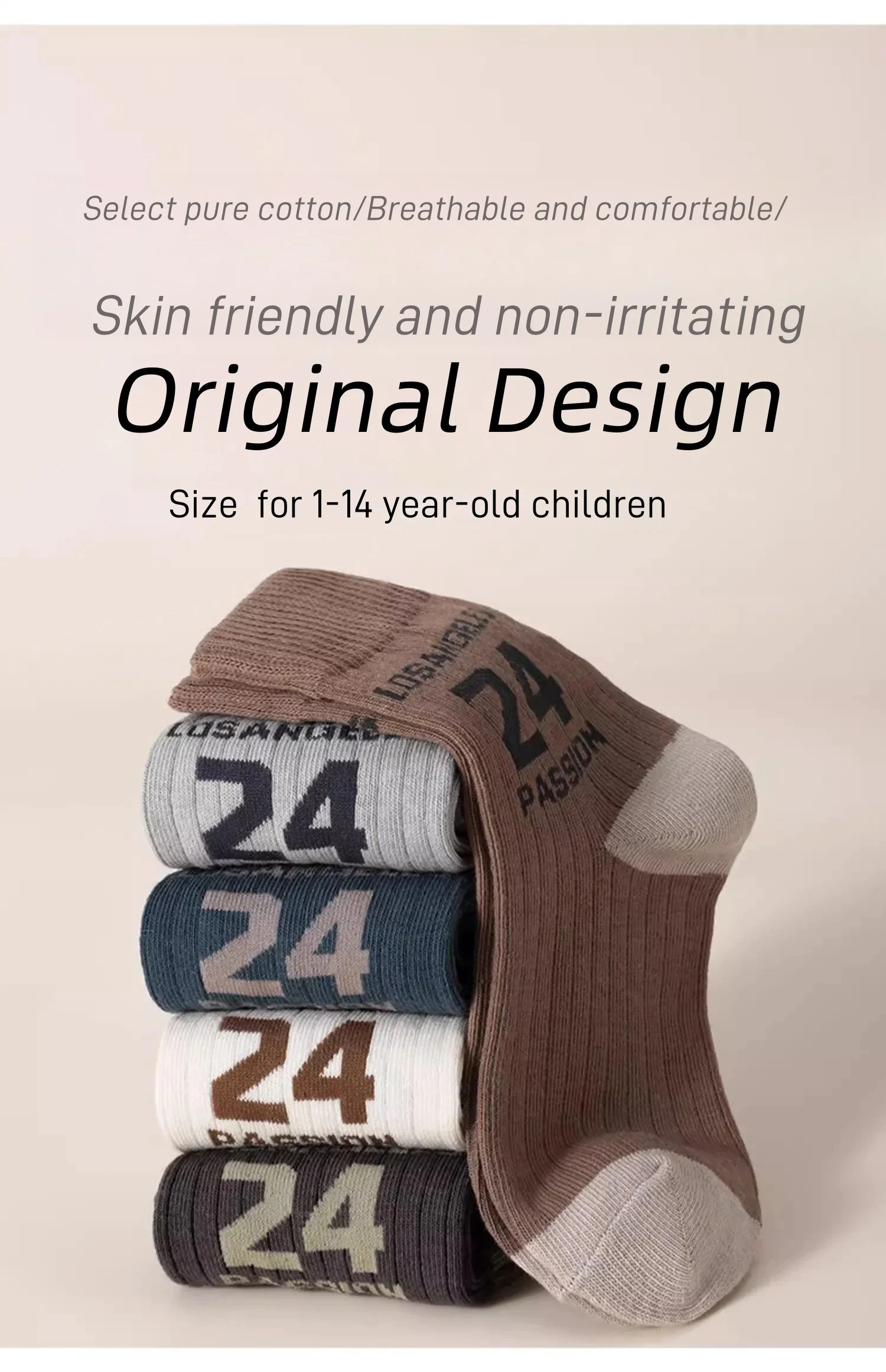 5 Paar Kinder-Crew-Socken für Frühling und Sommer, Sportsocken für Jungen, rutschfeste Socken – Detail 9