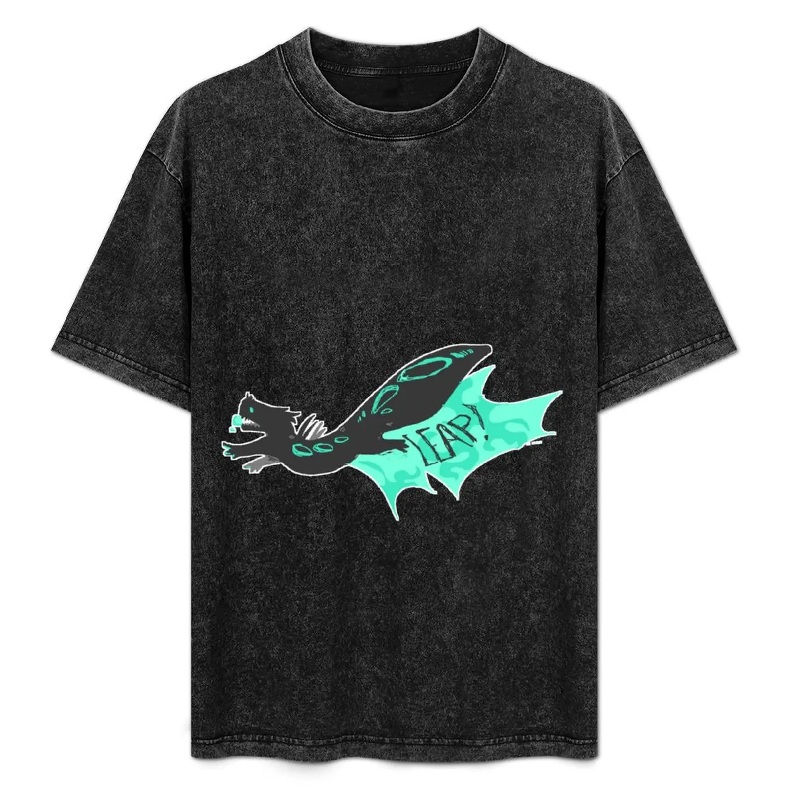 cyan lizard // rain world T-Shirt Retro Graphic Print T-Shirt
