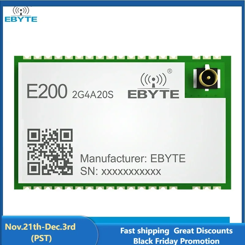 2.4GHz Wireless Audio Transmission Module EBYTE E200-2G4A20S 20dBm IPEX/Stamp Hole Small Size One-to-One Transmission URAT