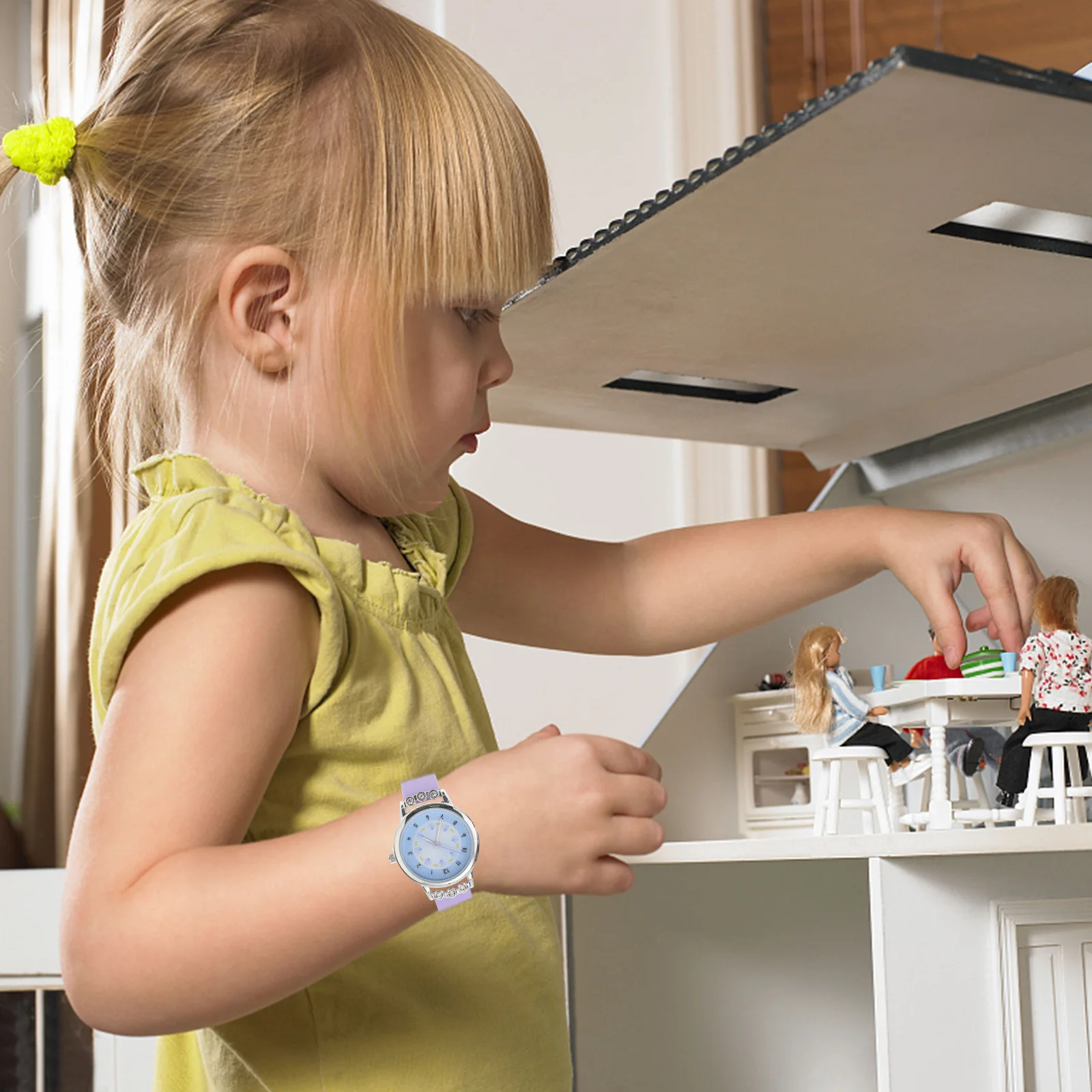 

Waterproof Quartz Watch for Kids Violet Cartoon Style Comfortable Strap Accurate Timekeeping Fun Gift for Boys Girls