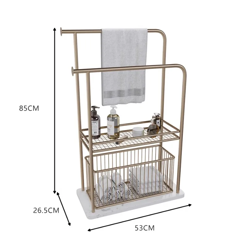 Qiao Li Nordic light luxury toilet floor towel, towel rack, bathroom bathtub shelf, bath towel shelf, marble