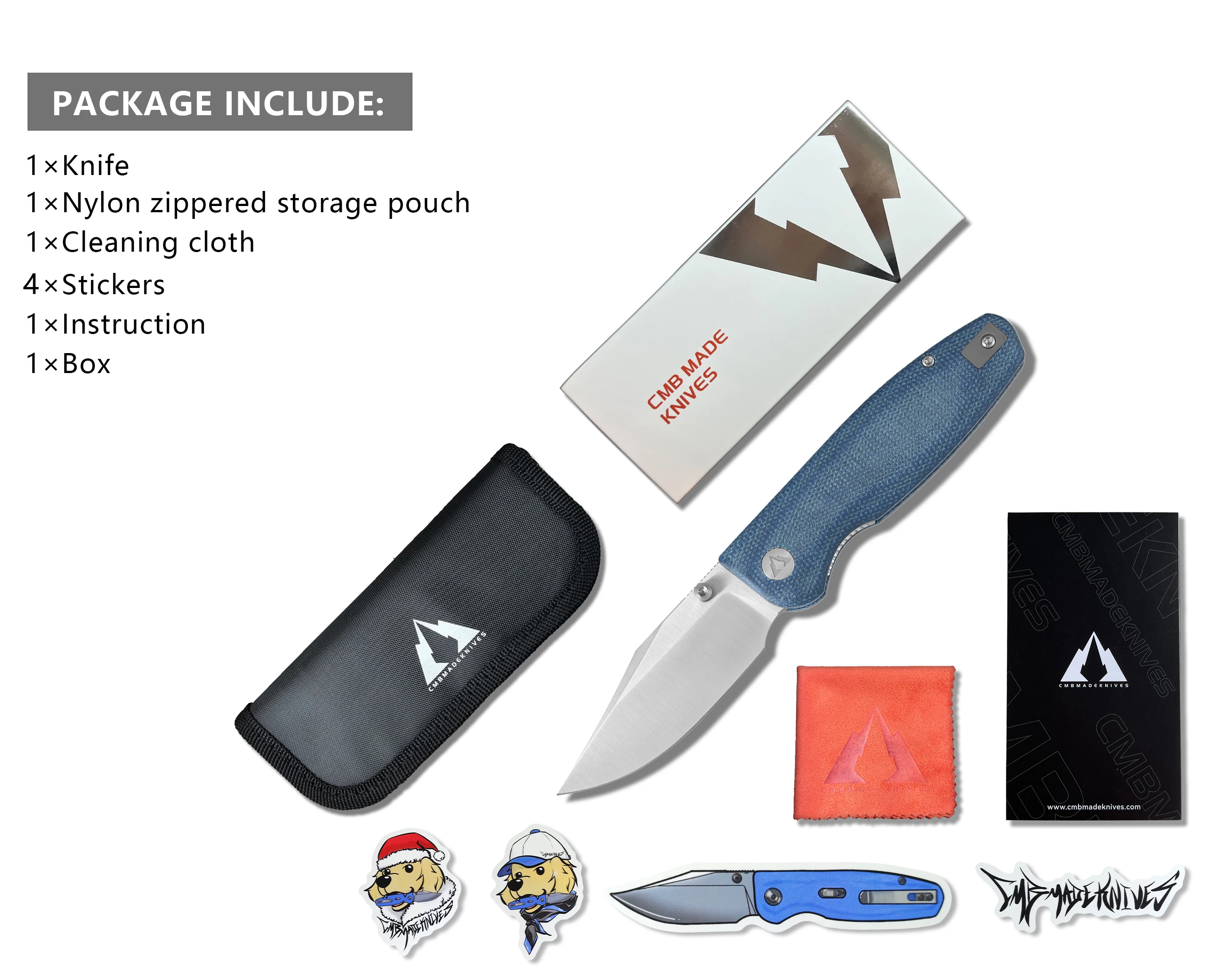 CMBMADEKNIVES محظوظ ميكارتا مقبض 14C28N الصلب التكتيكية بقاء التخييم في الهواء الطلق جيب سكين للفرد EDC CMB-21A