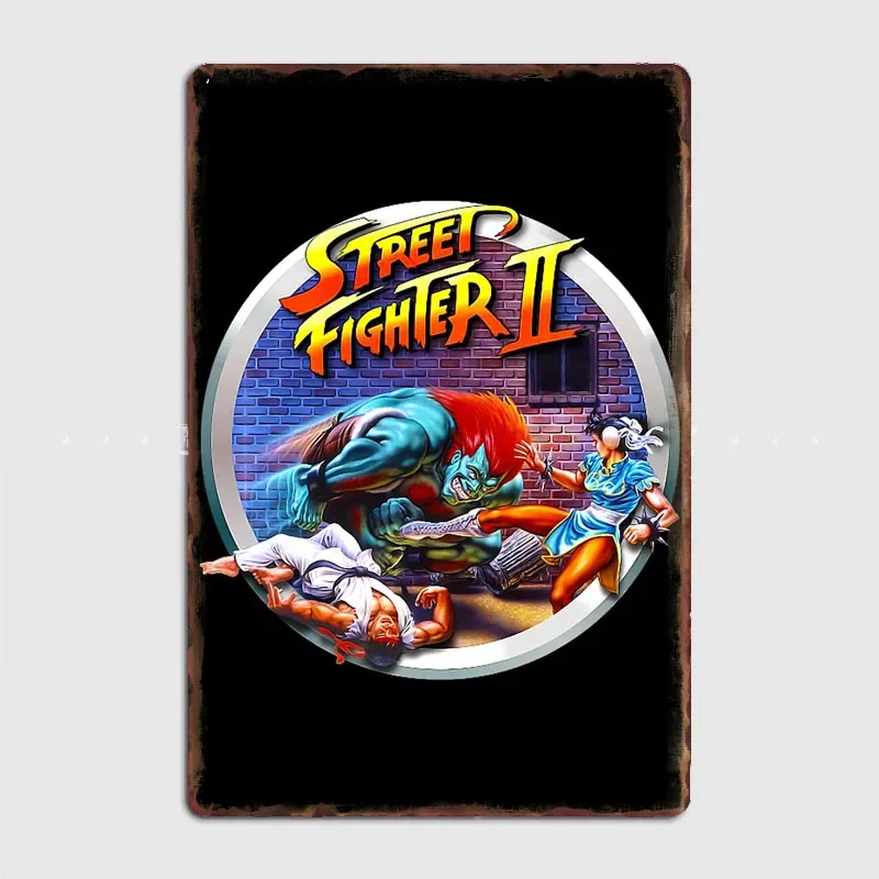 

Street Fighter 2 Retro Poster Metal Sign Garage Wall Decor Room Decoration Custom Tin Home Decor