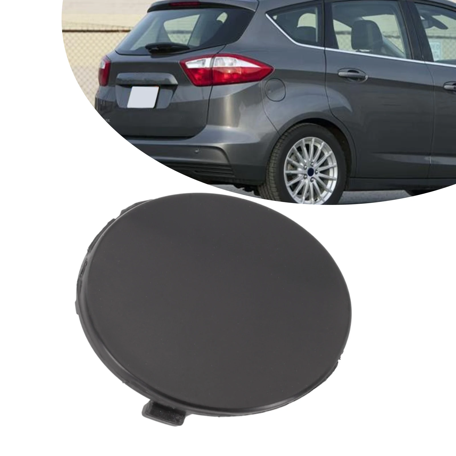 Tow Hook Cover Color Black Rear Bumper Tow Eye Cap Small Size Wear-resistant Non-deformation Quick Installation ABS Material