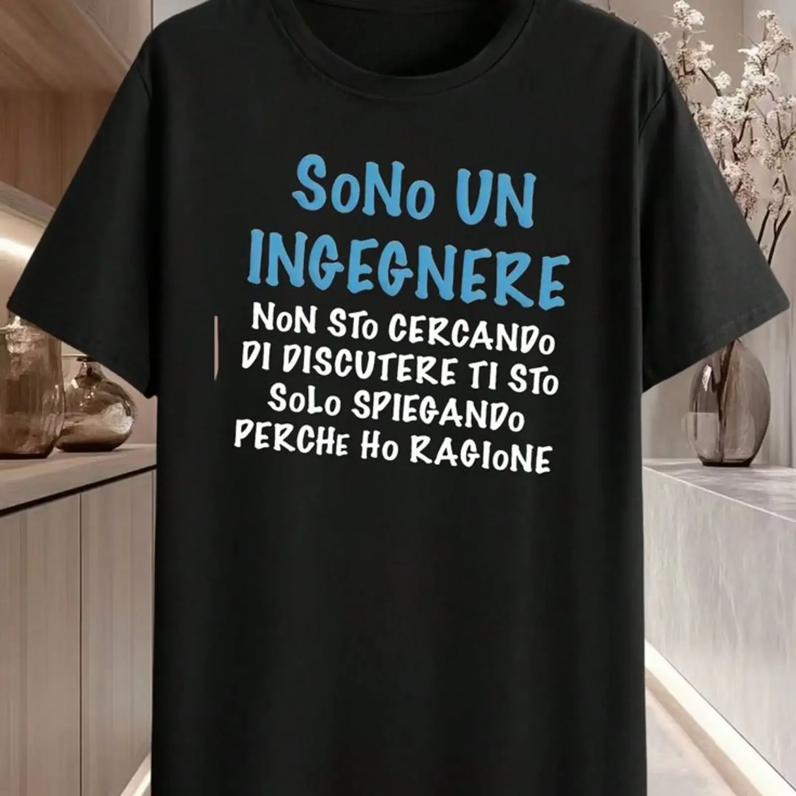 Funny Italian Engineer T Shirt Men Cotton  Casual 'I'm Not Arguing I'm Explaining Why Right' Top vintage Washed streetwear