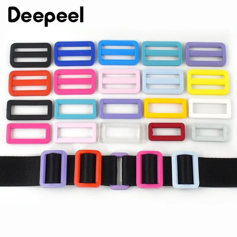 

20/50Pcs 25/32/38mm Plastic Tri-Glide Slider Buckles Square Ring Bag Strap Adjust Clasp Webbing Connector Dog Collar Accessories