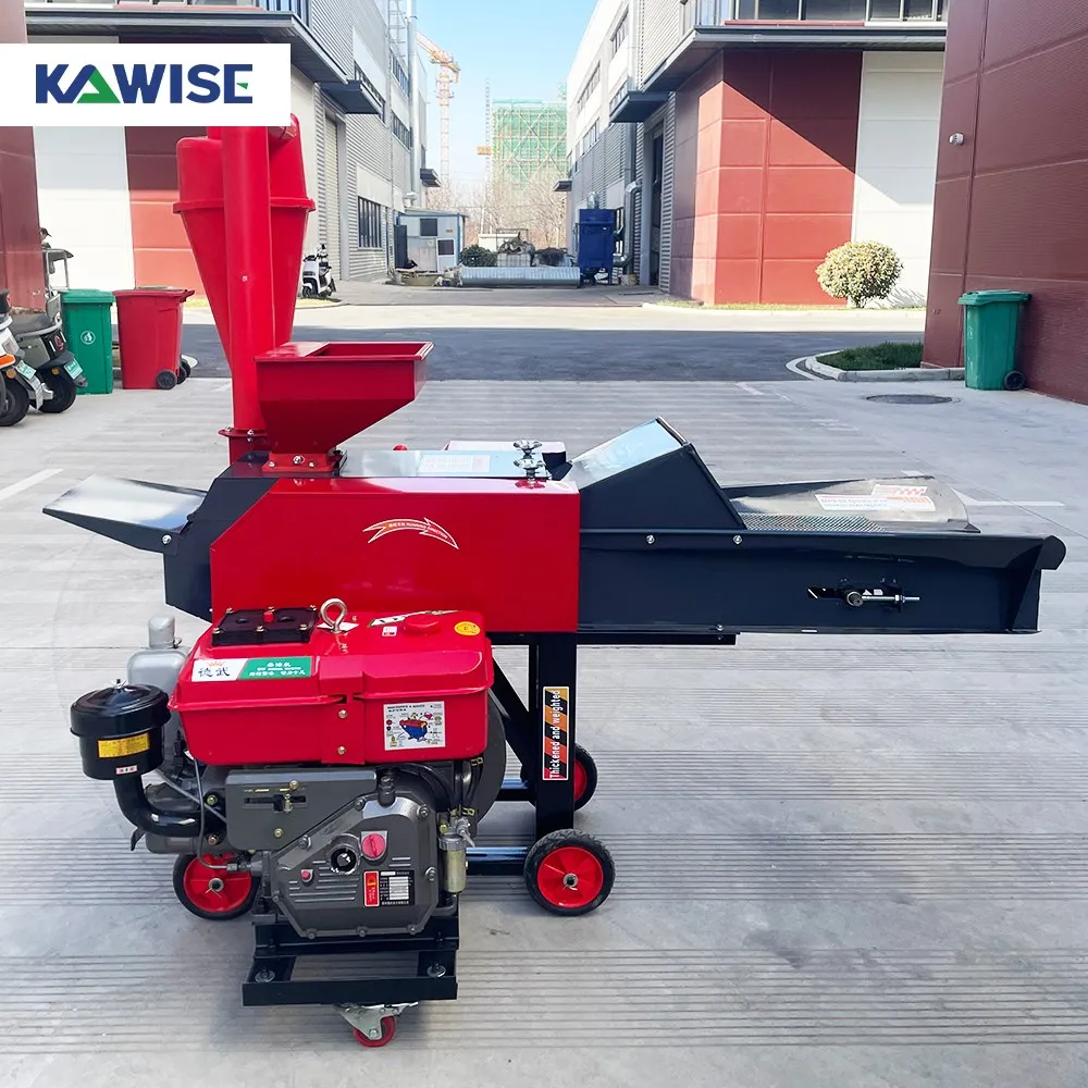 AIROW Diesel Chaff Cutter Crusher Machine for Grass Straw Corn Stalk Integrated Feed Processing on Farm