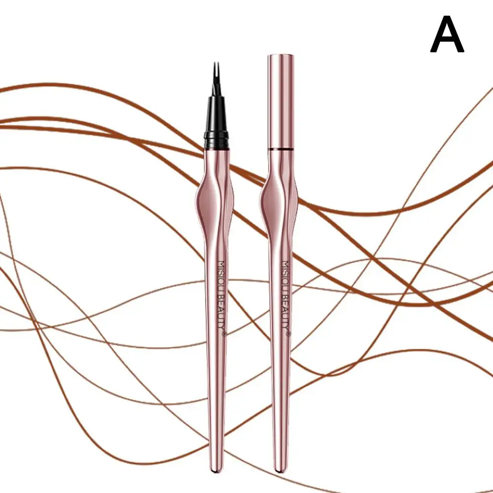 Lápis de sobrancelha selvagem, duradouro, fácil de lidar, impermeável, líquido coreano, deitado tatuagem caneta, maquiagem sobrancelha fina, E0k4, 2 pontos