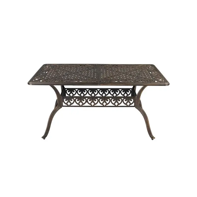 Tavolo da tavolo in alluminio pressofuso da giardino con mosaico da tavolo da 59 pollici, finitura bronzo