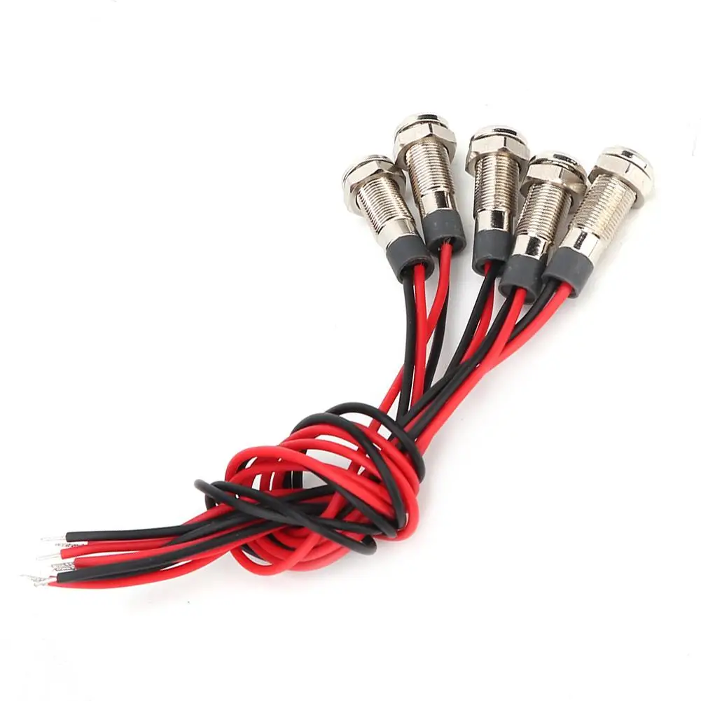5 Piece IP66 Waterproof Metal LED Warning Light with 1NO Wire Terminal