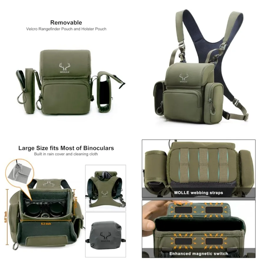 

Binocular Harness Chest Pack: Bino Case with Rangefinder Pocket for Hunting Birdwatching and Hiking
