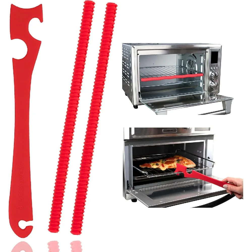 2 Pack High Heat Resistant Oven Rack Pull Push Tool, Non-Slip Plastic Oven Slide Puller, Anti-Burn Heat Proof Oven Rack Remover Handle for Home Baking Roasting Cooking