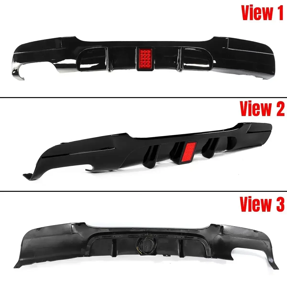 New Rear Lip Chin Spoiler Bumper Body Kits w/ Led Brake Light For BMW E90 E91 M Sport 2005-2012 Rear Bumper Splitter Diffuser
