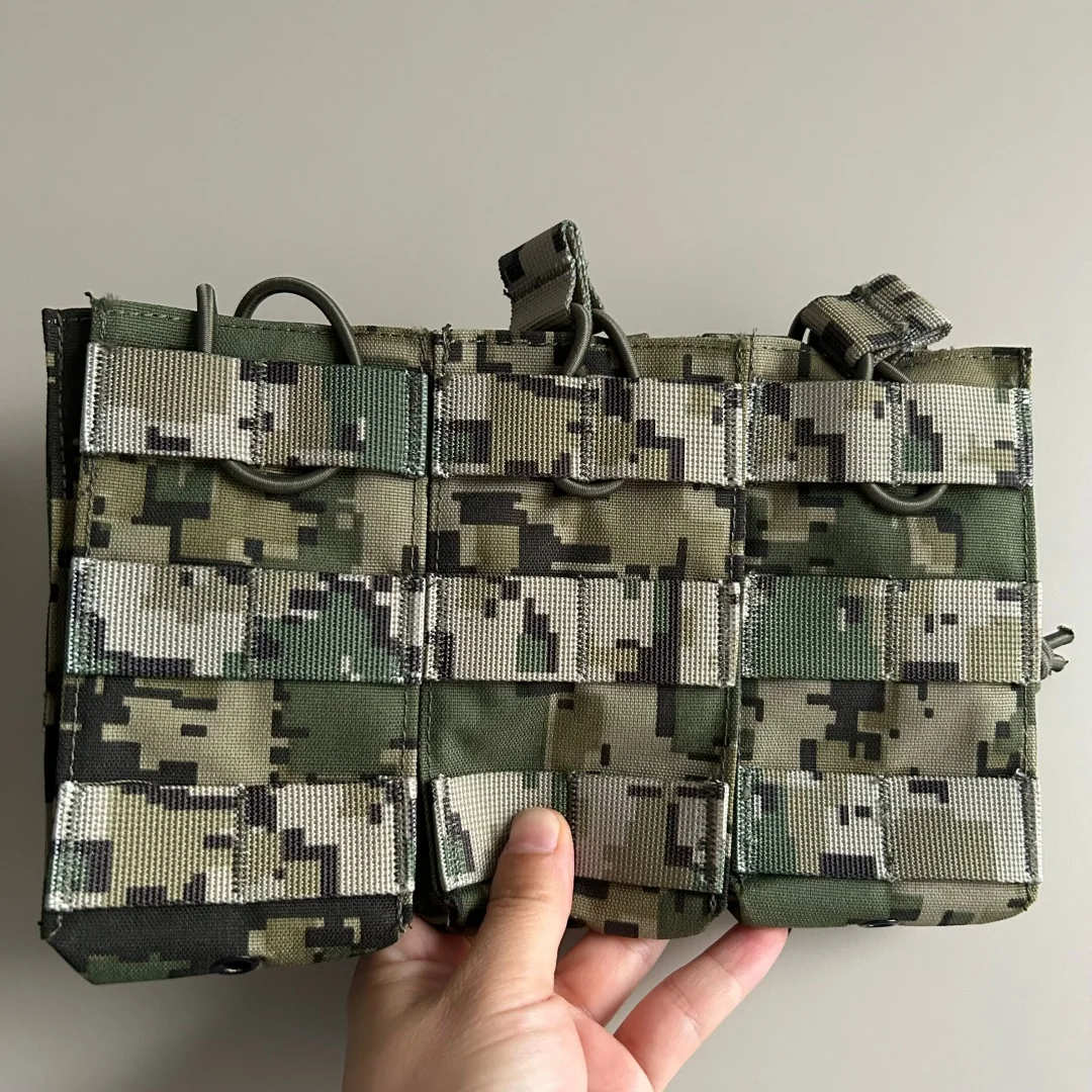 Bolsa de revista Triple doble de camuflaje mexicano de tela antiinfrarroja desmontable bolsa táctica con sello de cintura