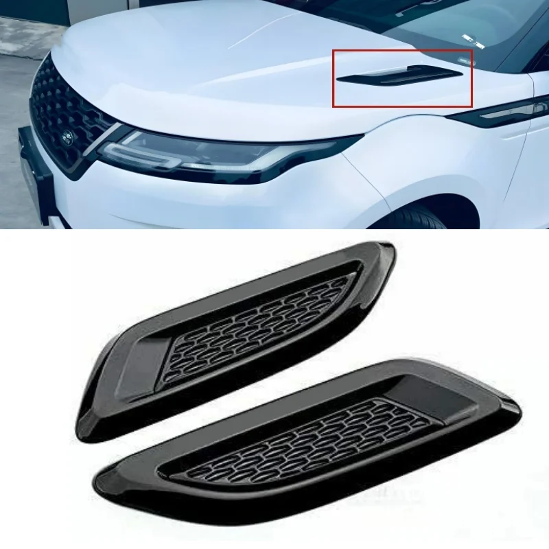 2 pezzi in plastica ABS per auto ingresso aria cofano cappe scoop prese d'aria adesivo copertura decorativa per Range Rover EVOQUE 2011-2018