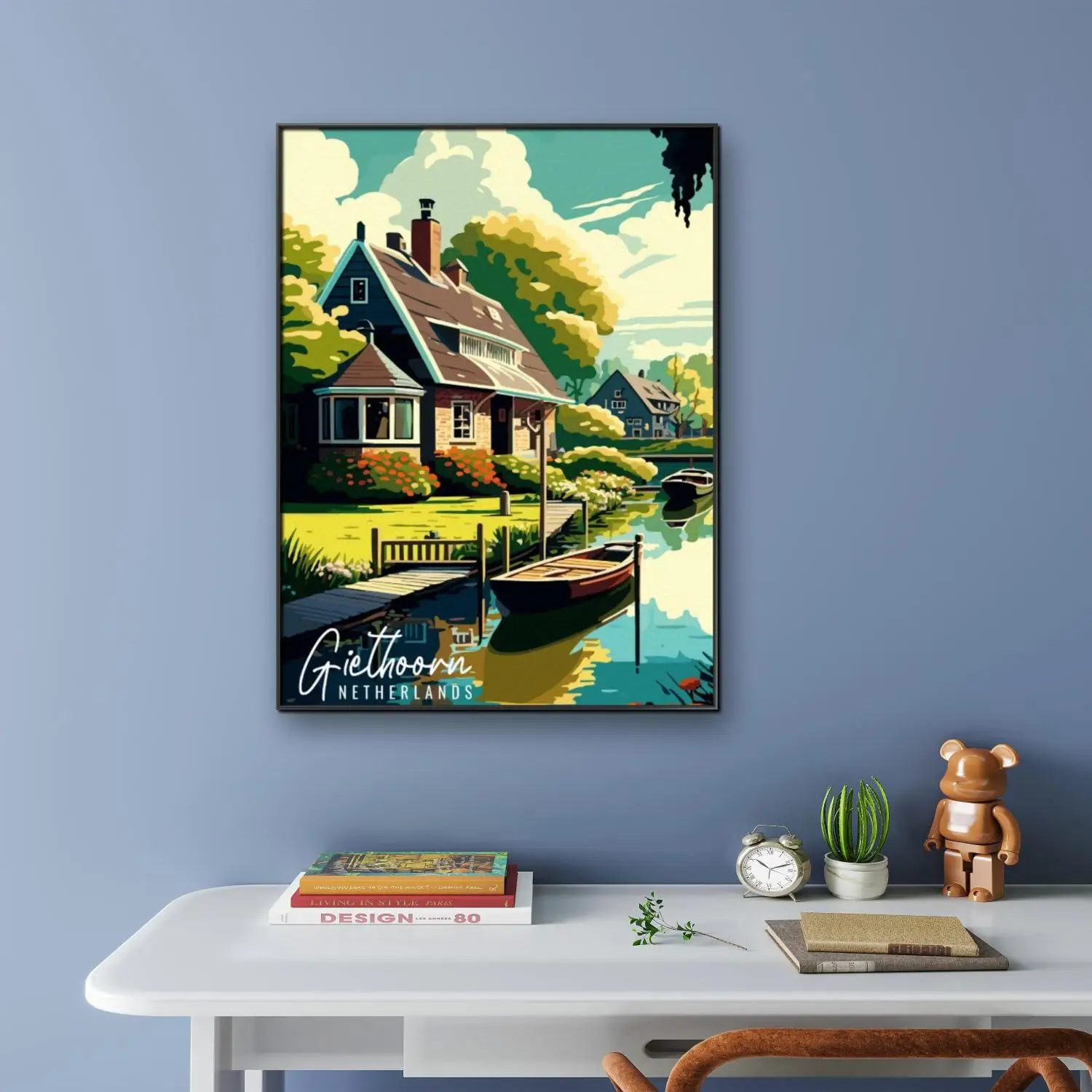 DIY Diamond Painting Netherlands Giethoorn Wooden Boat Stream Rural Scenery Hand 5D Diamond Embroidery Home Wall Decor