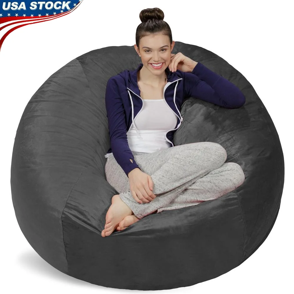 Oversized Memory Foam Lounger Soft Microsuede Cover Perfect Kids Teens Gaming Watching TV Comfortable Seating