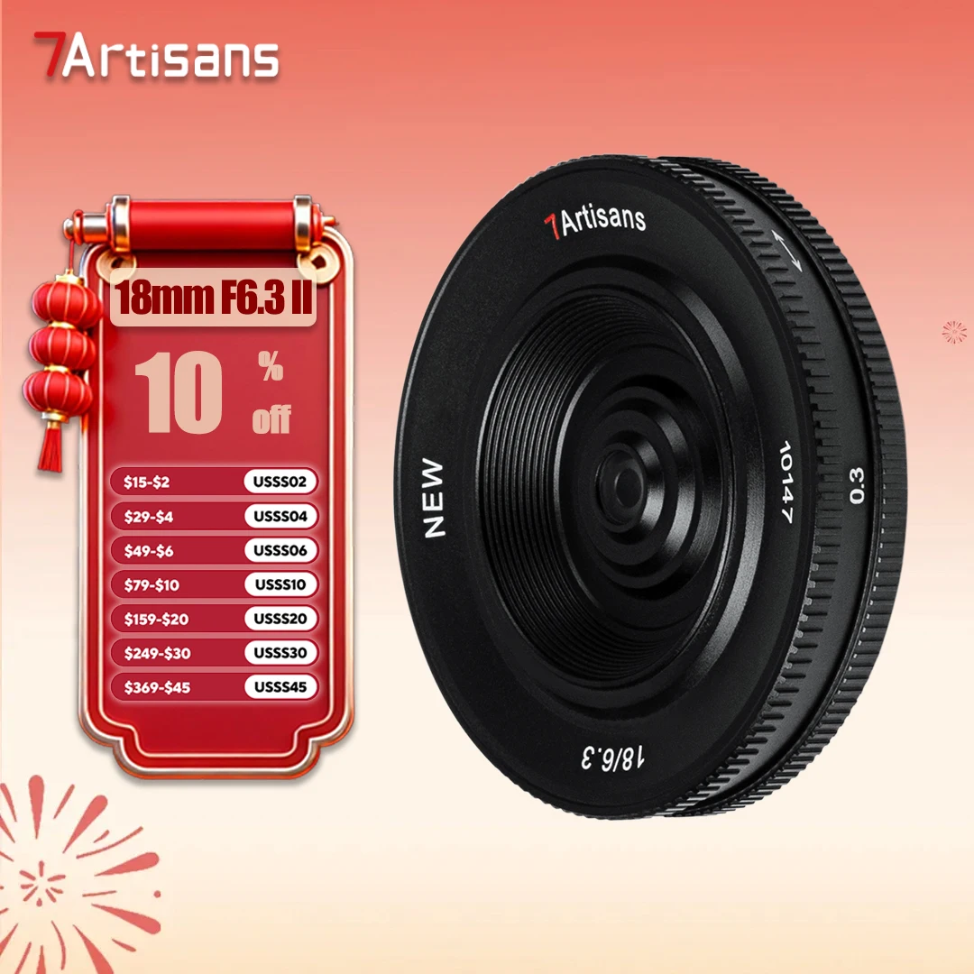 7artisans-lente de cámara APS-C, 18mm, F6.3 II, Chip ultrafino, Manual, primer, para fotografía, con montaje Sony E A7RII Fujifilm X Nikon Z