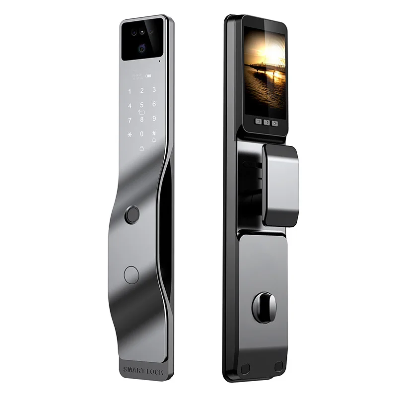 Fully Automatic Smart Door Lock for Wood Doors Home Security Fingerprint Face Recognition Video Call Access Cloud Data WiFi