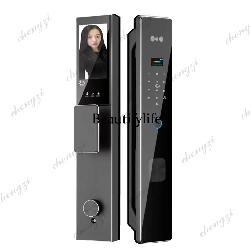 Facial recognition fingerprint lock Automatic smart door lock Entry door password lock Home use