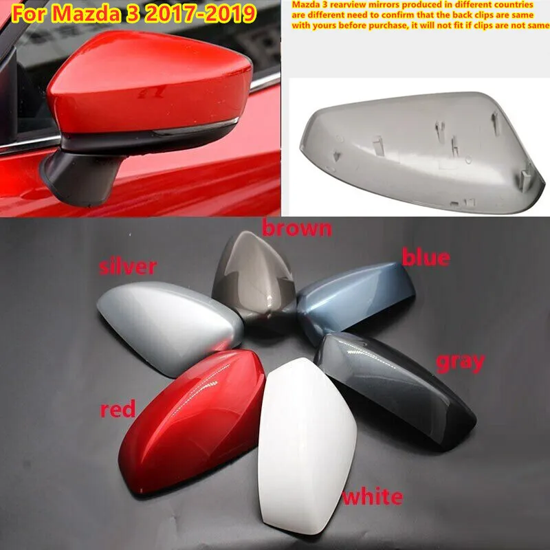 

Left Driver Right Passenger Side Mirror Cap Cover Shell For Mazda 3 M3 2017-2019