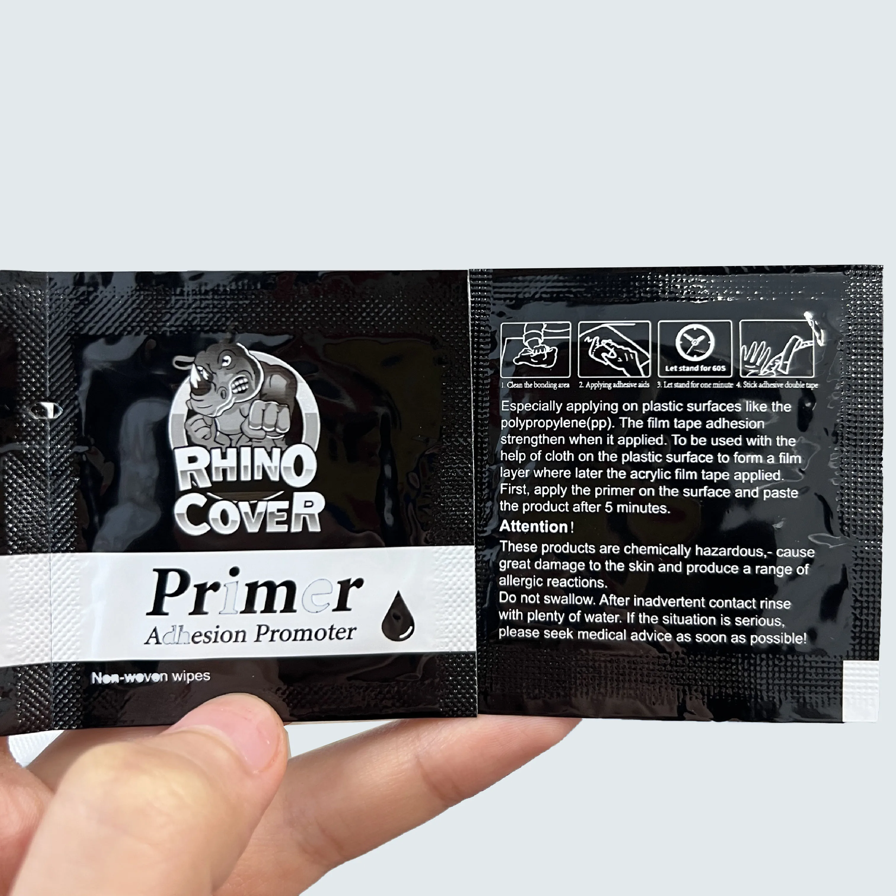 3ML Primer Adhesion Promoter Bags Non-Woven Wipes for Double Sided Adhesive Tape Enhancers