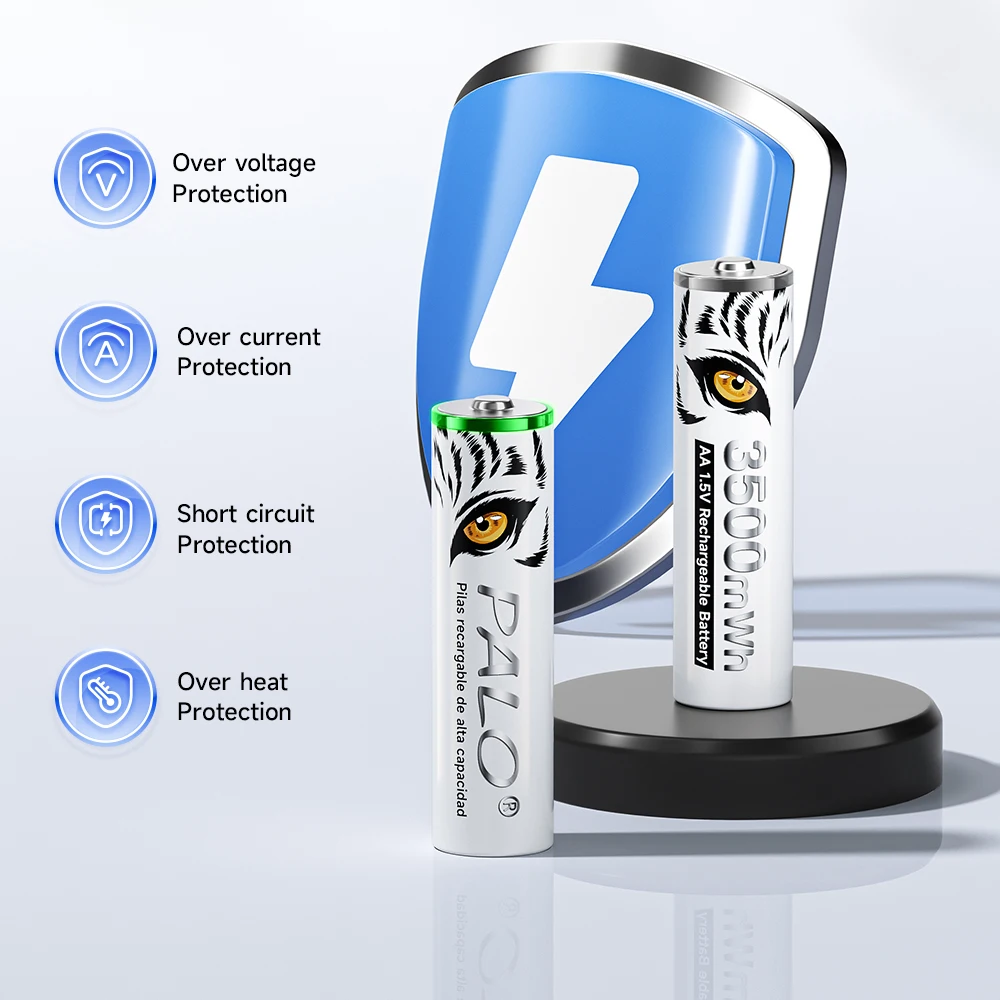 PALO 1,5 V AA wiederaufladbare Batterie 3500 mWh Lithium-Batterien für ferngesteuerte elektrische Spielzeuge, Mäuse, Uhren und Radios – Detail 16