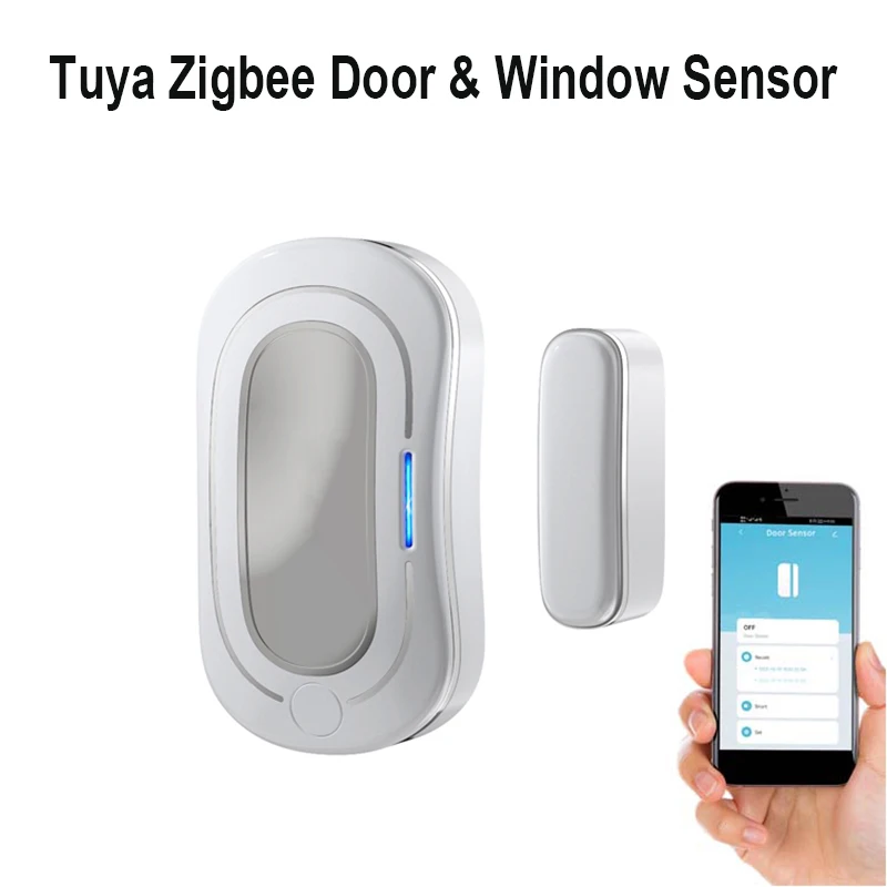 Sensor magnético de contacto de puerta Tuya, Detector de ventana, aplicación móvil inalámbrica, protección de seguridad para el hogar, sistema de alarma, accesorio para el hogar inteligente