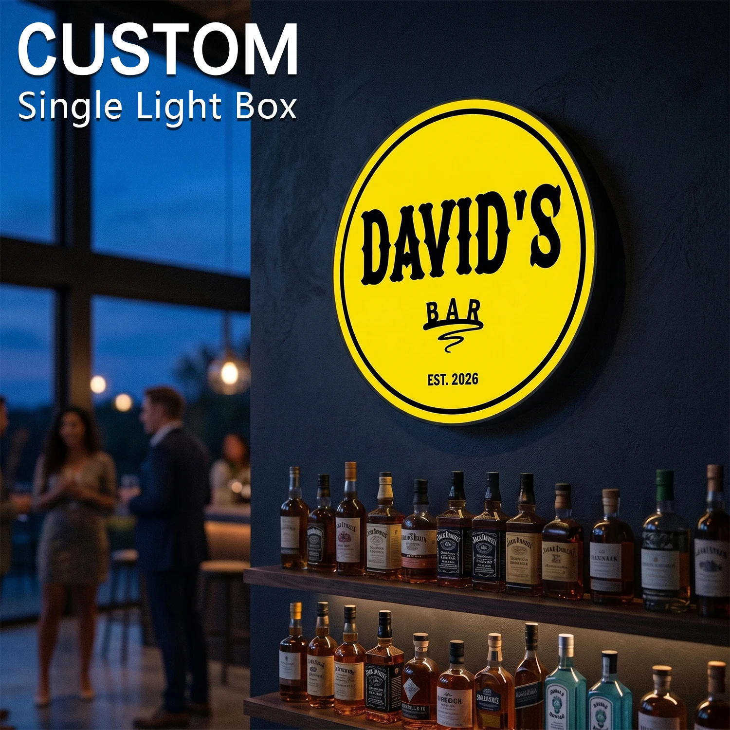 Custom Single Side Lights Box  Outdoor Business Sign Illuminated Storefront Sign Personalized Logo for Shops Outoor or Indoor