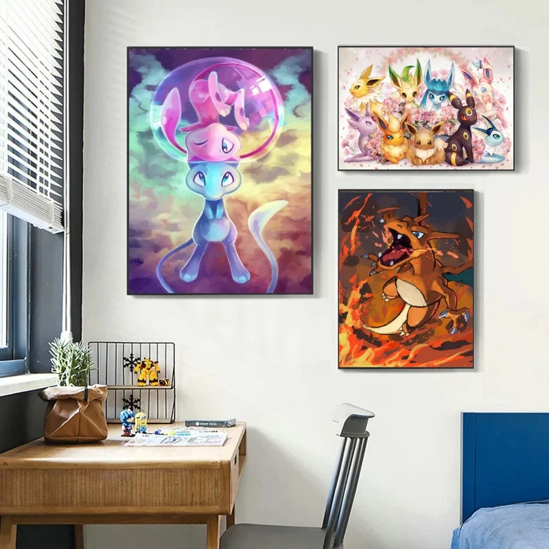 

Poster and Painting Pokemon Elf Decor Gifts Children's Bedroom Decor Hanging Wall Decoration Room Home Hd Print Art Prints