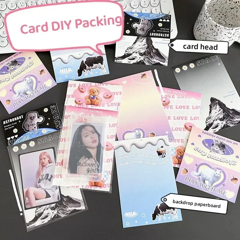 Retro Card DIY Packaging Materials Card Head Background Cardboard Transparent Packaging Bag Kpop Star Photo Card Cover