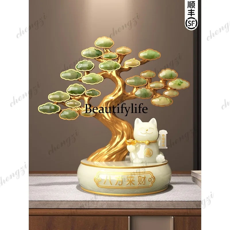 Lucky cat ornament, living room entrance office decoration, housewarming opening gift