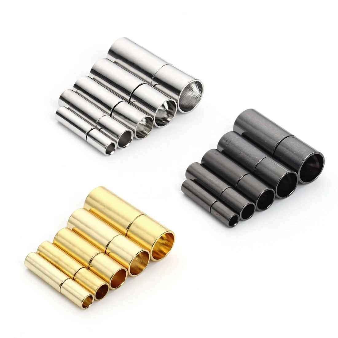 10pcs/Lot Rhodium/Black/Gold 2-8mm Color Copper Metal Clasps Bracelet Buckle Hook Connector For DIY Jewelry Making Accessories