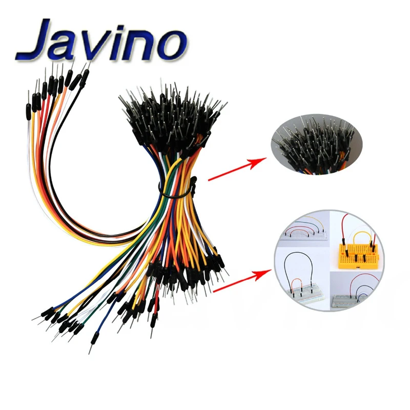 65pcs/sets Male to Male Flexible Breadboard Line Jumper Cable Wires  Bread board lines Connecting line Loaf ligation kit diy