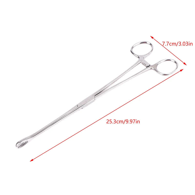 1pc Sponge Forceps Straight/Curved Serrated Jaws Stainless Steel Dental Forceps Instrument