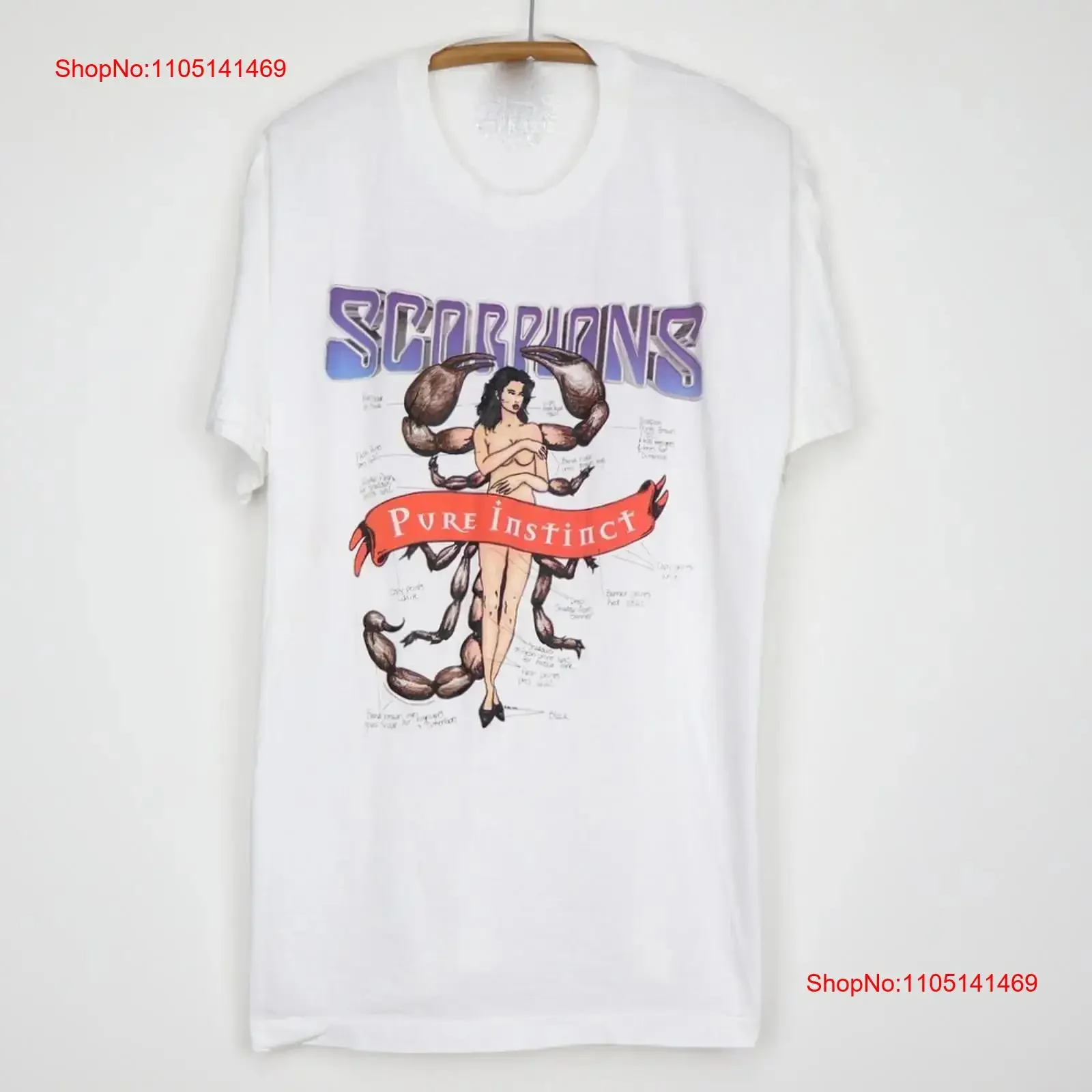

Vintage Scorpions Pure Instinct Tour Cotton White S 234XL T Shirt CS434 vintage Washed designer clothes Top For Everyday Wear