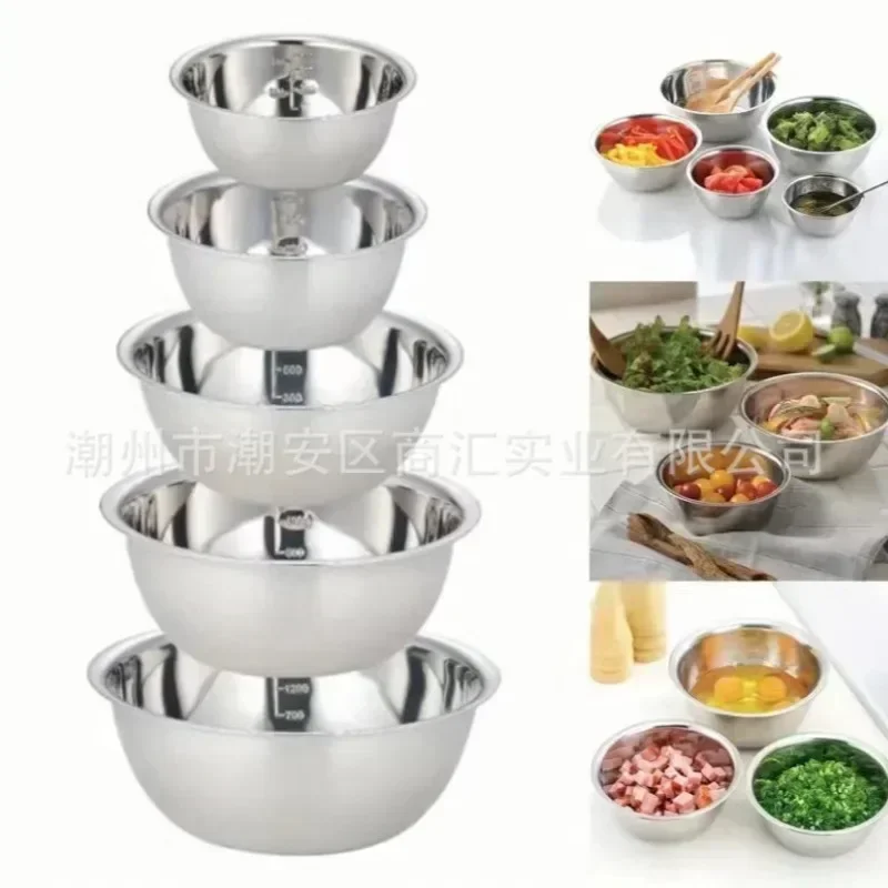 1 PCS Stainless Steel Mixing Bowls Set Portable Kitchen Cooking Nesting Storage For Home Outdoor Camping Accessories