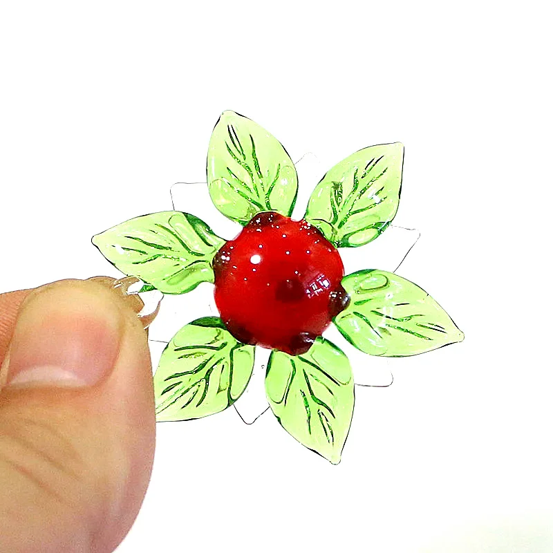 Niedliche Miniatur glas blume Charm Anhänger Dekoration für DIY Schmuck Halskette Herstellung Zubehör oder Weihnachten und Neujahr Hochzeit Valentinstag Party hängen dekorative Vorräte