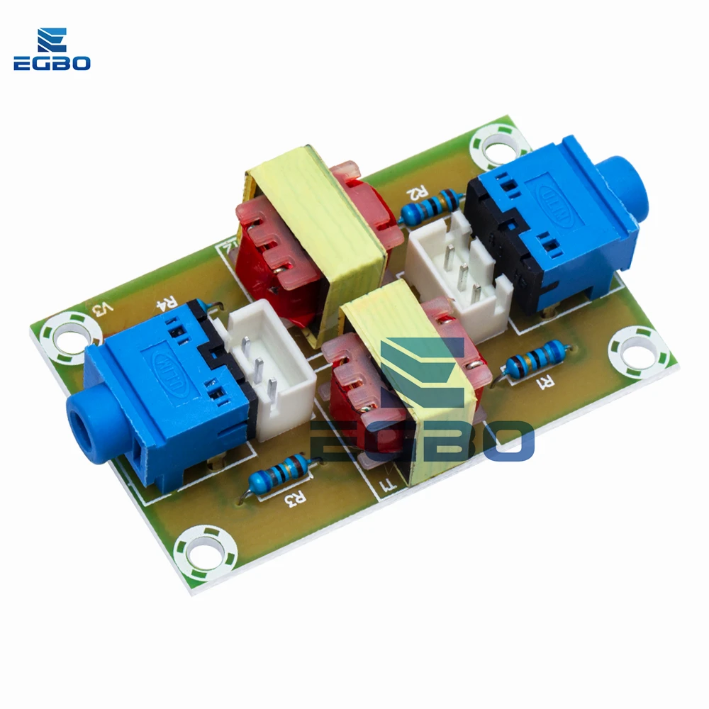 EGBO XH-M372 Stereo /Audio Isolator Vehicle Common Ground Suppression Interference Noise Isolation Module Transformer Coupler