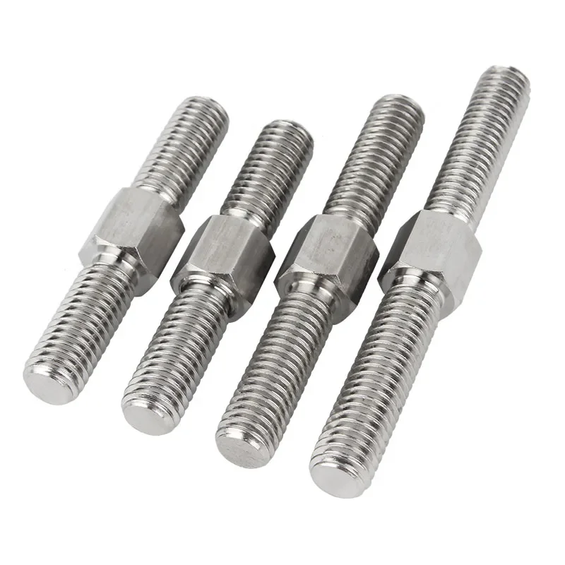 304 Stainless Steel Double End Screws M3 M4 M5 M6 M8 M10 M12 M14 M16 Left-hand Threads/right-hand Threads Stud Bolts