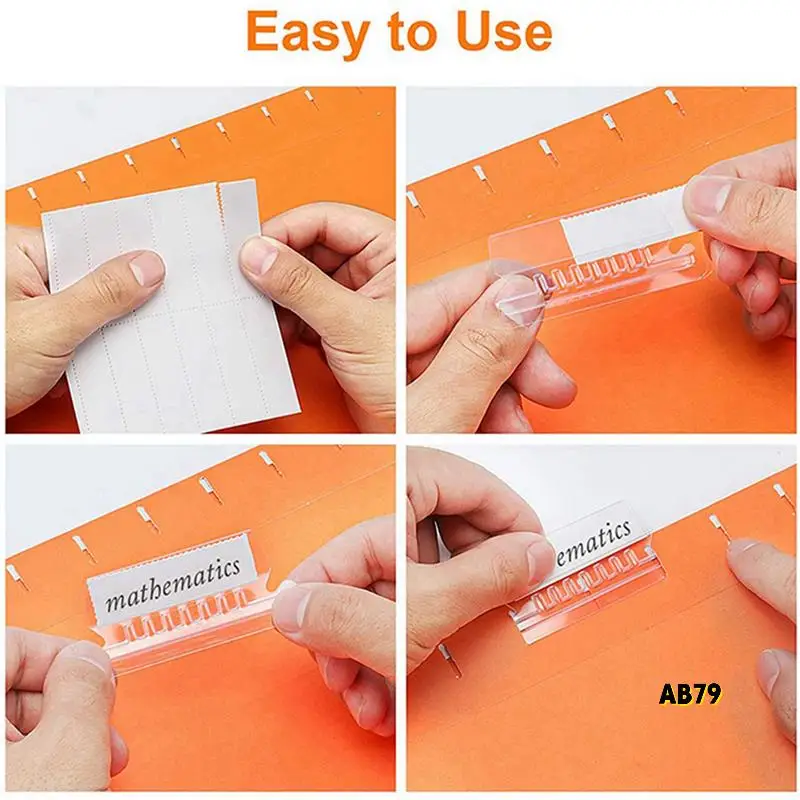 240 세트 빈 삽입이 있는 여러 가지 빛깔의 교수형 파일 폴더 탭 교수형 폴더용 2인치 플라스틱 교수형 파일 탭