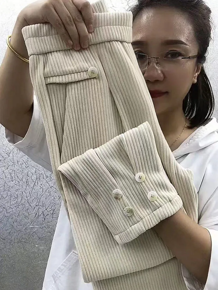 Café Brown Casual Harem Pants Women's Autumn Winter New Loose Slimming Long Pants Stylish Versatile Capri Pants Commute Style