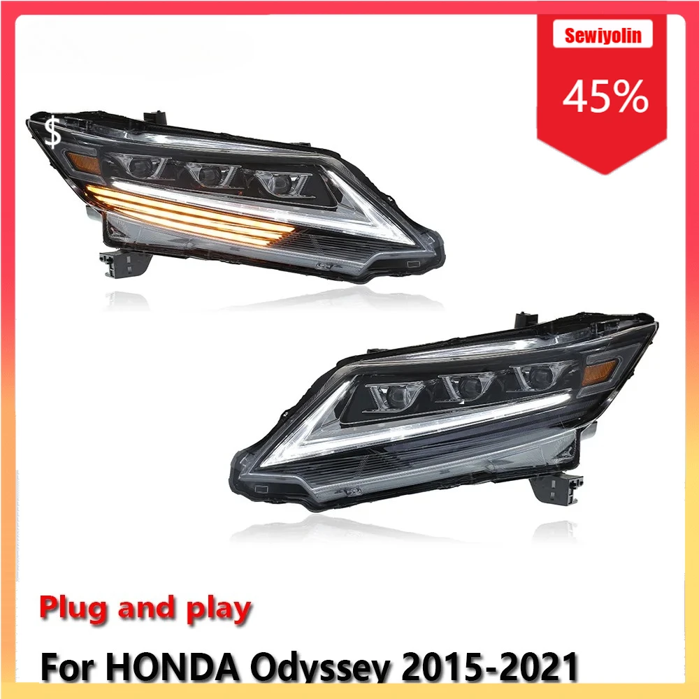 

Car LED Headlight Automobile Partsfor HONDA Odyssey 2014-2021 Fog DRL Brake Turn Signal Lamp Plug and Play