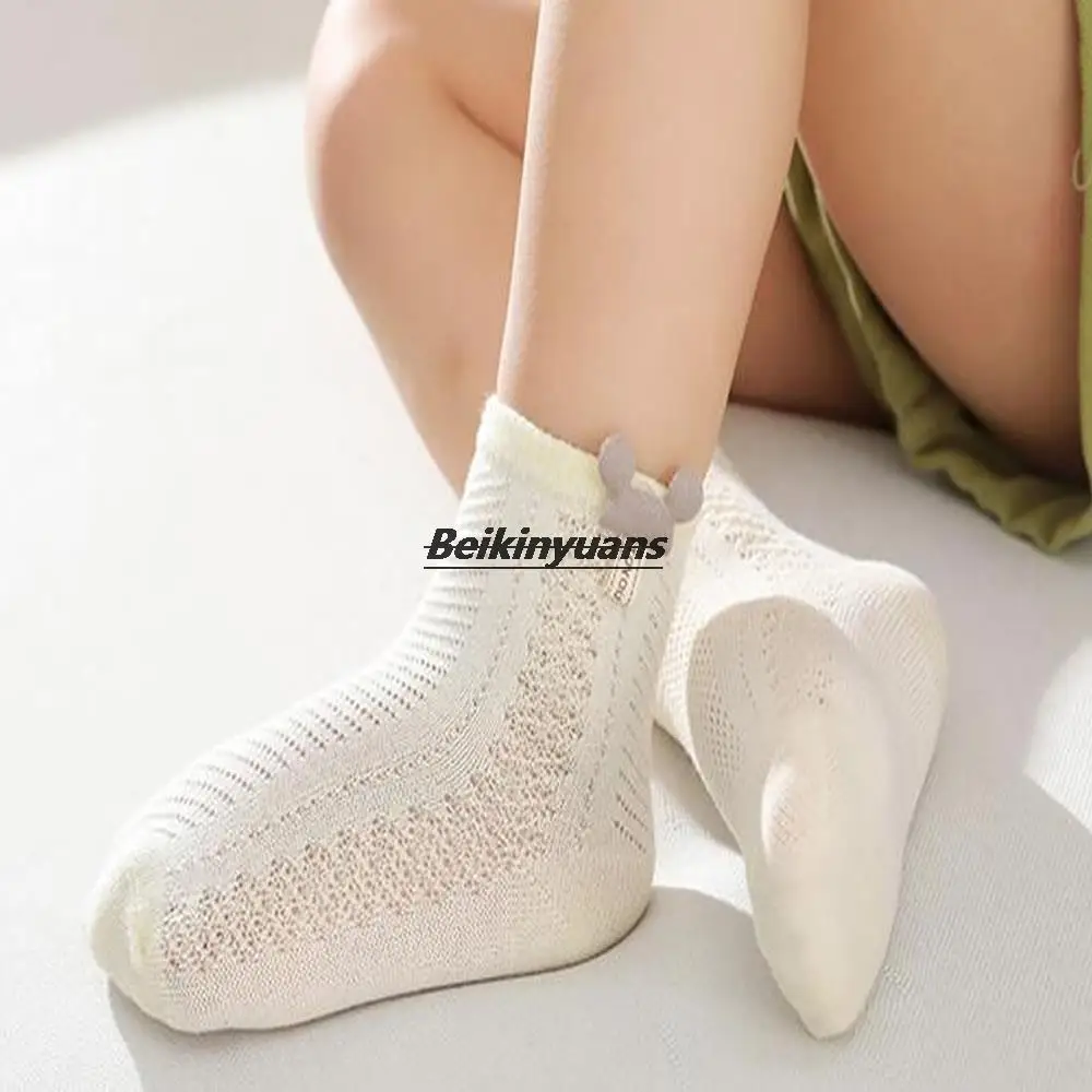 Baby socks in summer, baby cute cartoon breathable mesh socks for children, socks for newborn babies in spring and summer