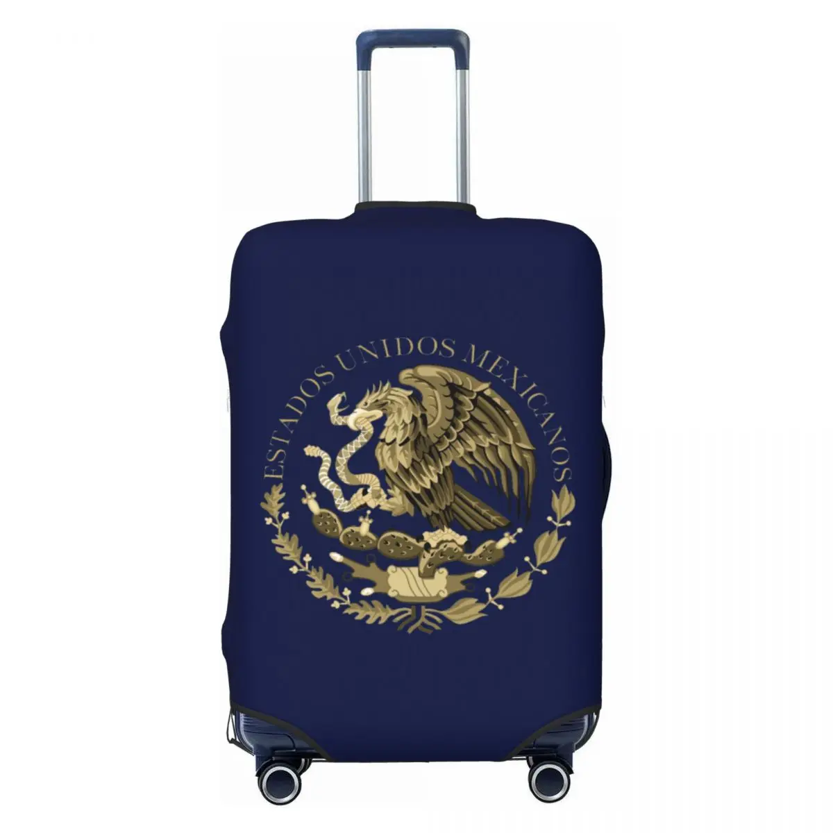 Custom Coat Of Arms Of Mexico Travel Luggage Cover Dust Proof Mexican Flag Seal Suitcase Cover Protector Fit 18-32 Inch