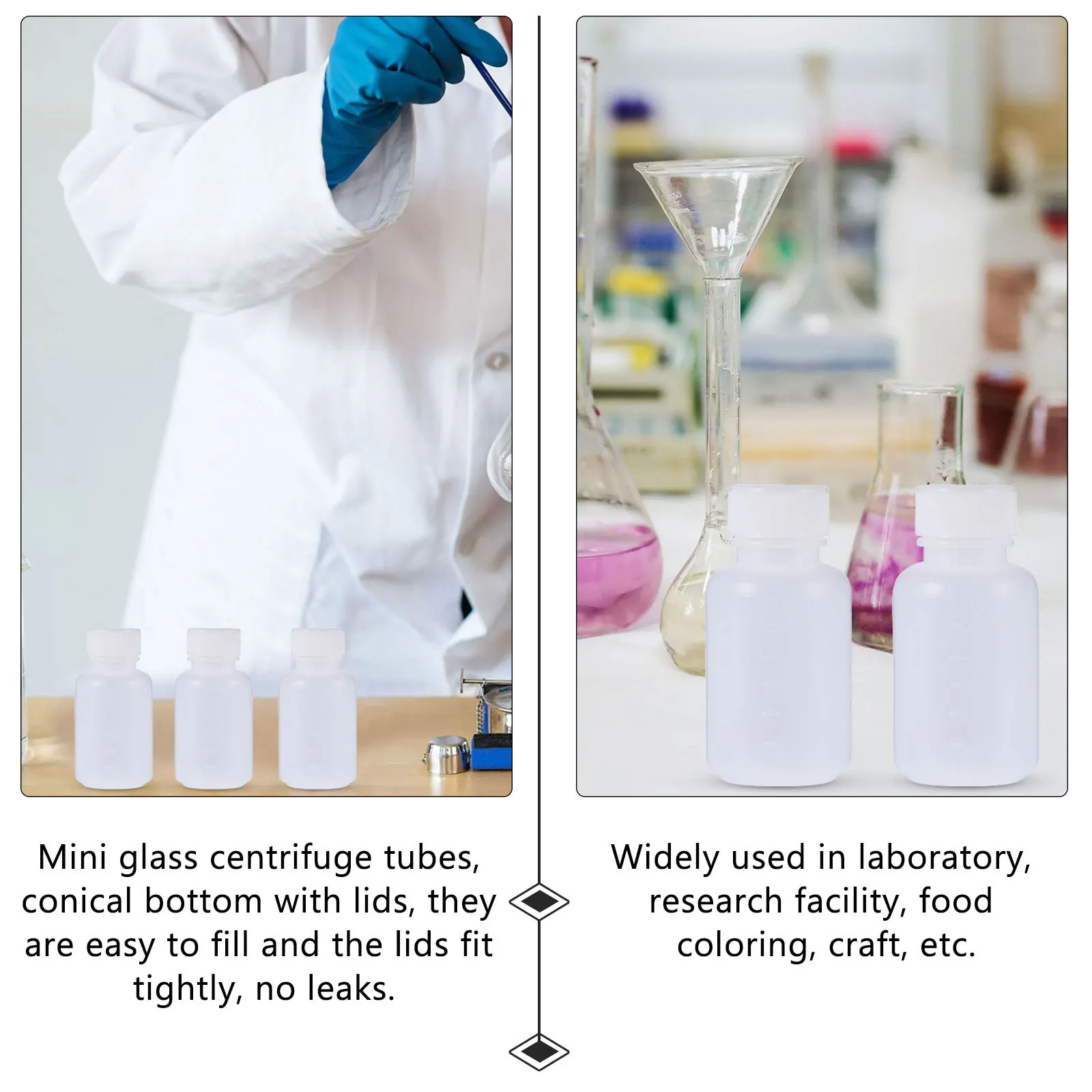 

10Pcs 5ml Glass Centrifuge Vials Conical Bottom Lids Accurate Scale Smooth Wall Glass Test Tube Centrifuge Vial