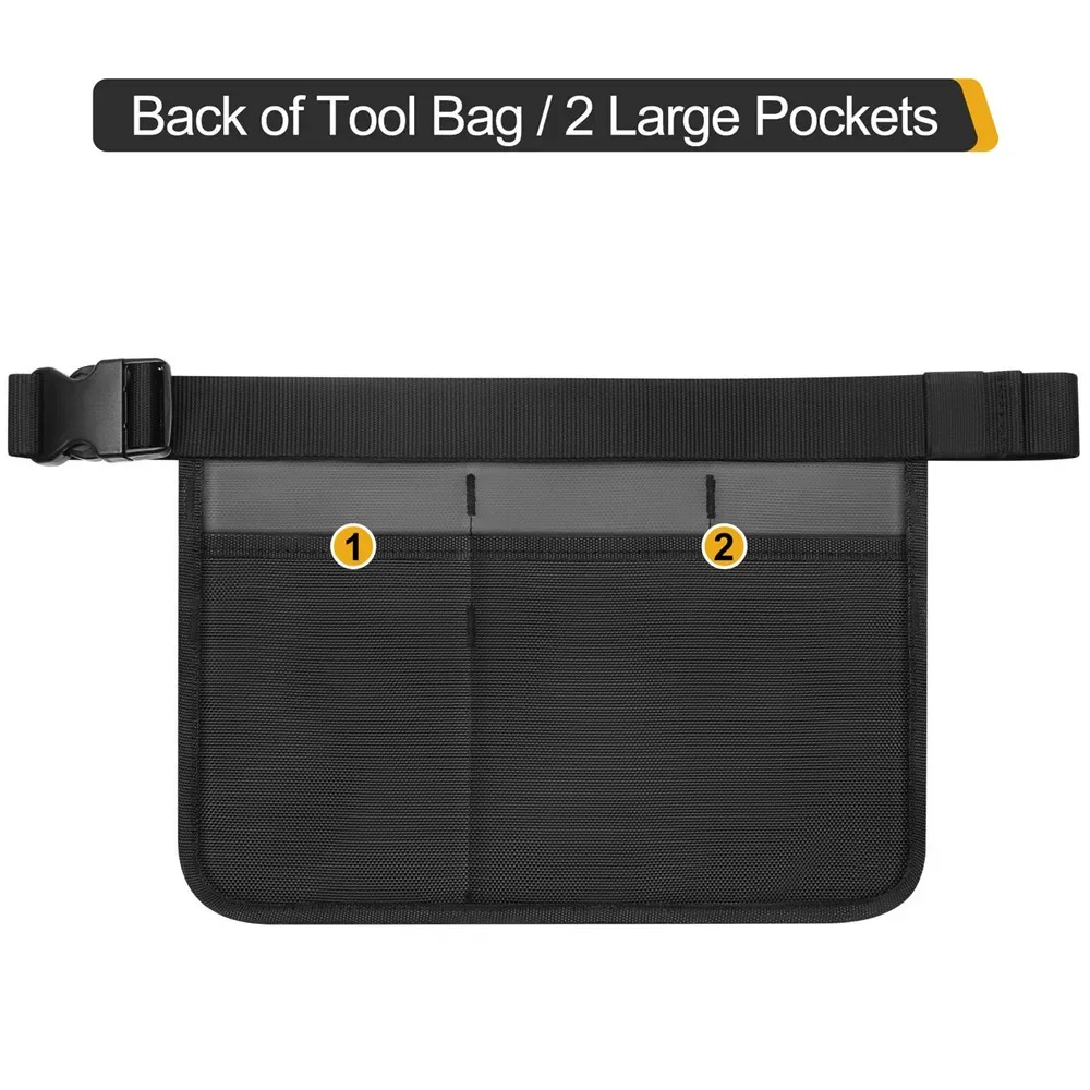 Multifunctional Tool Waist Bag with 6 Pockets Electrician Toolkit with Belt Wrench Screwdriver Hardware Tools Bags Organizer