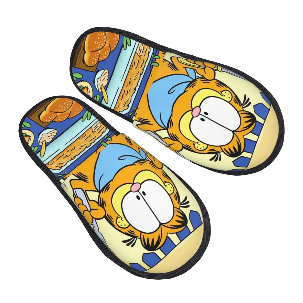 

Зимние хлопковые домашние тапочки Lovely Garfields Cat, домашние мягкие тапочки из пены с эффектом памяти, противоскользящие