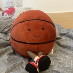 Divertente carino calcio peluche basket calcio peluche cuscino creativo basket morbido peluche